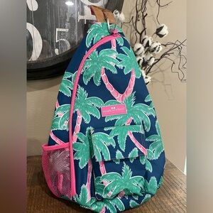 Simply Southern Navy with Palm Trees Sling Backpack